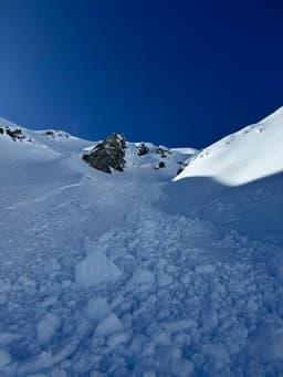 Avalanche Debris near the Treble Cone backcountry.
