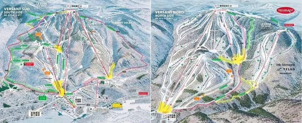 Mont Tremblant complete trail map showing all ski runs and lifts