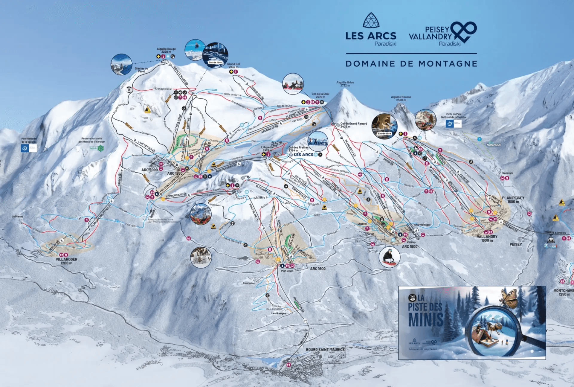 The Les Arcs trail map ©️ Les Arcs Resort