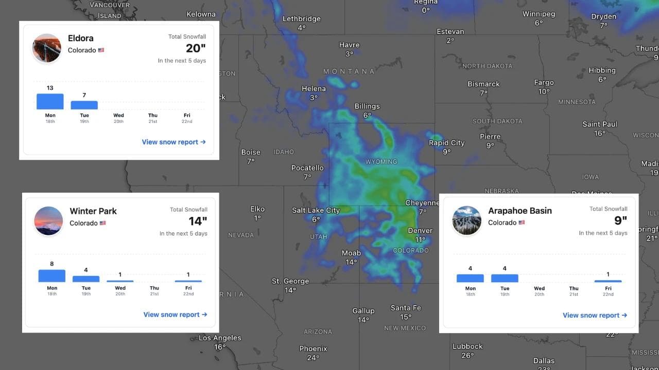Colorado Snow Forecast: Eldora Leading the Way With 20 Inches as Late-May Storm Hits