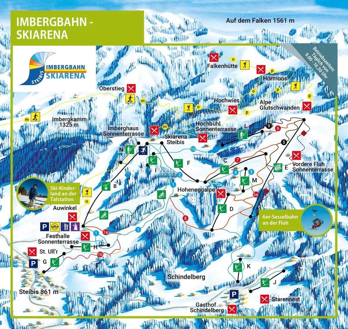 Imberg - Steibis complete trail map showing all ski runs and lifts
