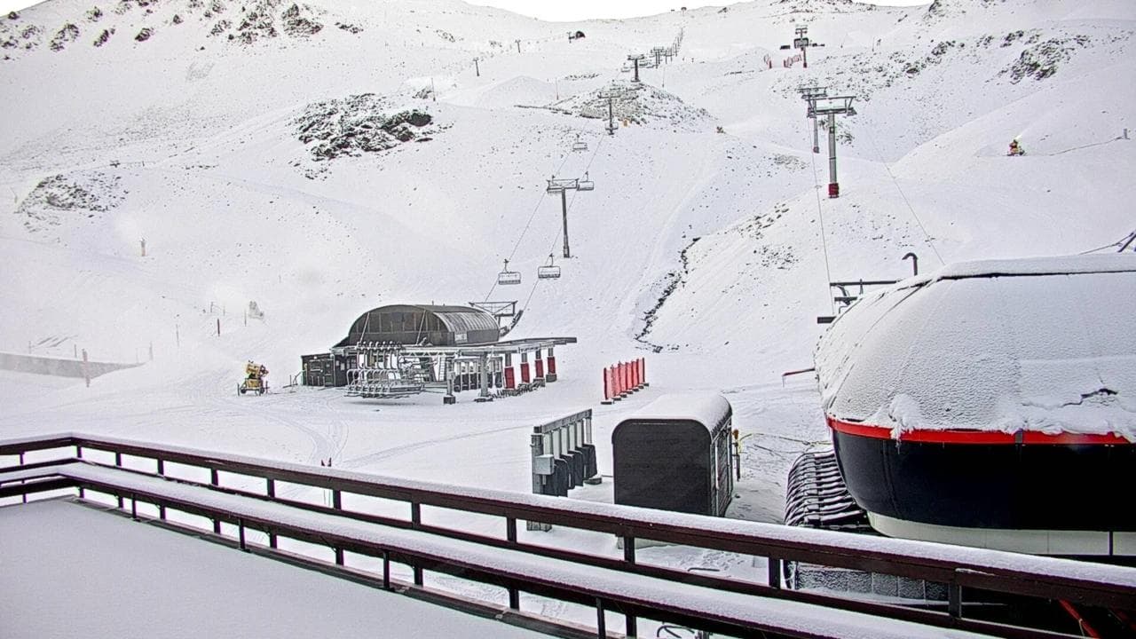 The base of Mt Hutt earlier this afternoon.