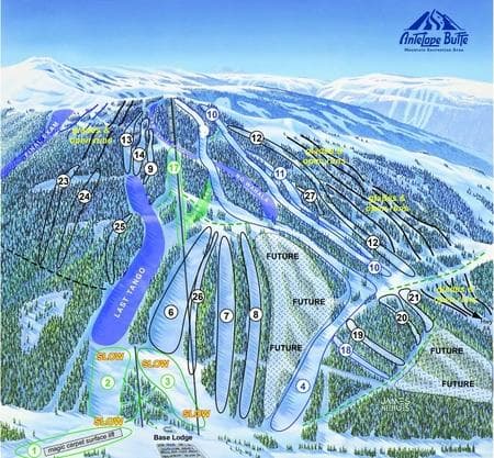 Antelope Butte complete trail map showing all ski runs and lifts