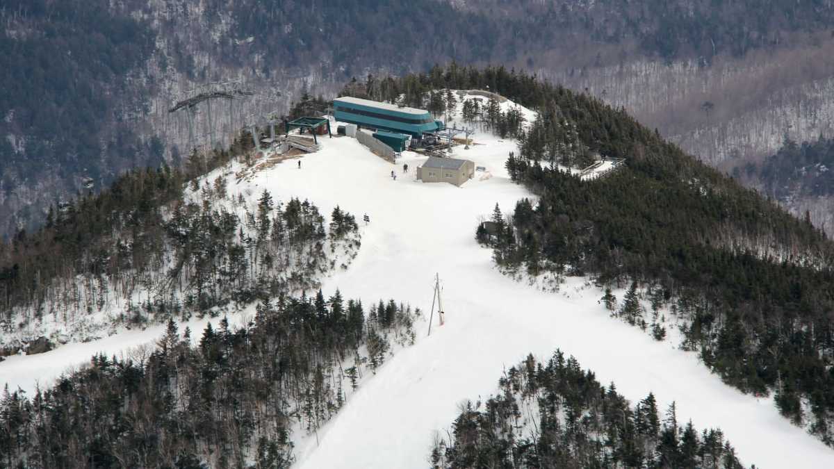 A high angle shot of a connection point at Whiteface, New York.
