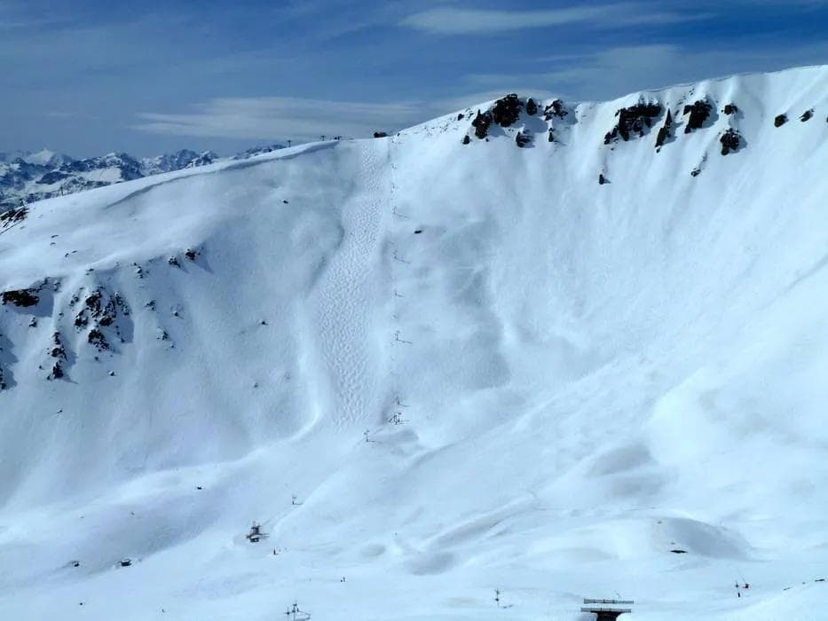 An alpine bowl found at Sestriere ski resort.