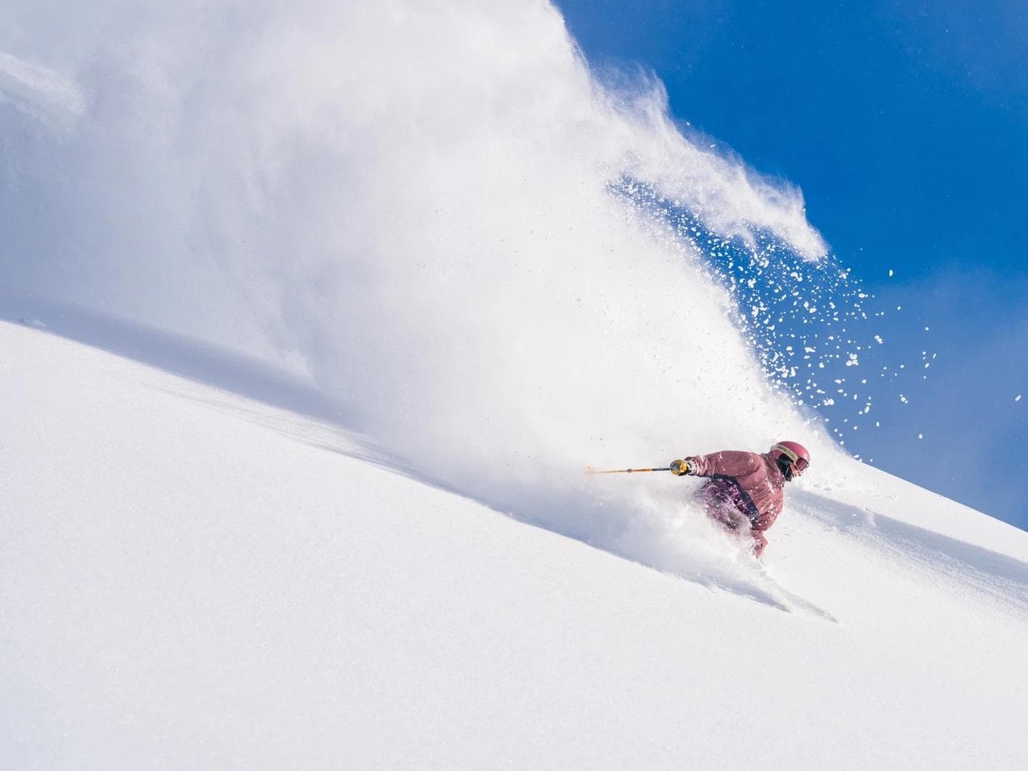 Deep turns for riders at Snowbird Resort.