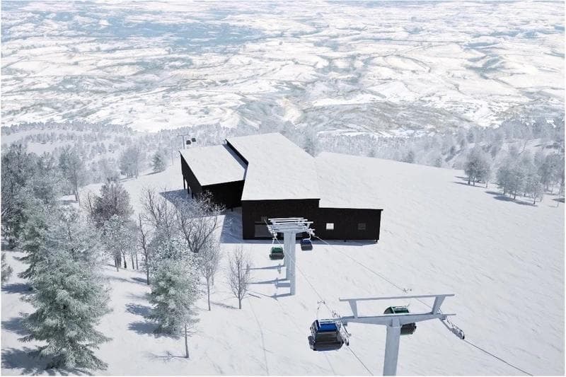 The mid mountain terminal shown in a rendering.