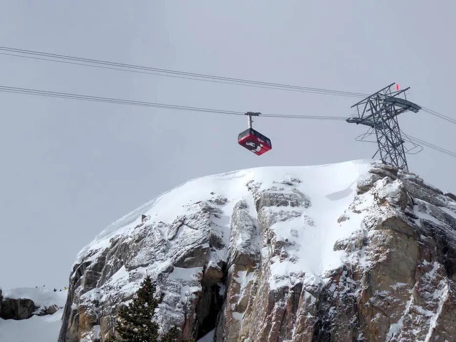 The summit of the legendary Jackson Hole aerial tram.