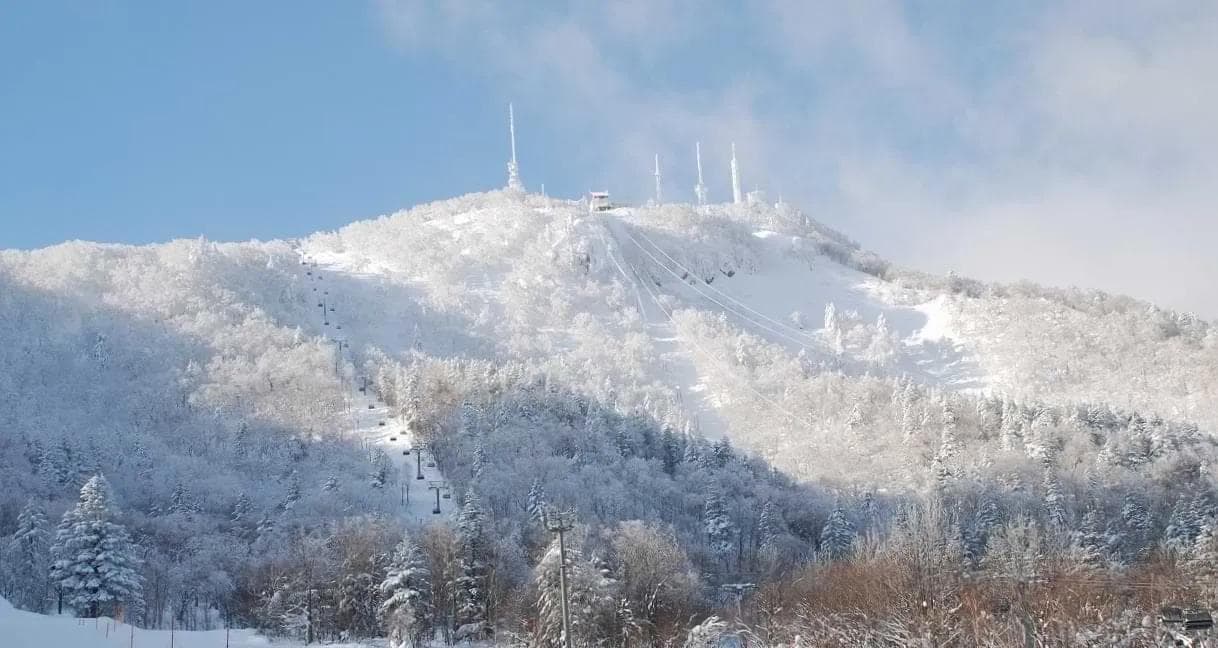 Mountainous landforms and Mountain at mountain ski resort