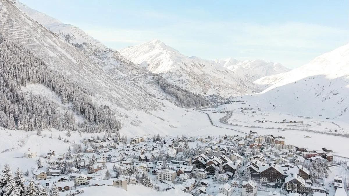 The quaint village of Andermatt in Switzerland.