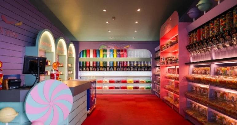 The newly opened lolly shop is ready for young riders