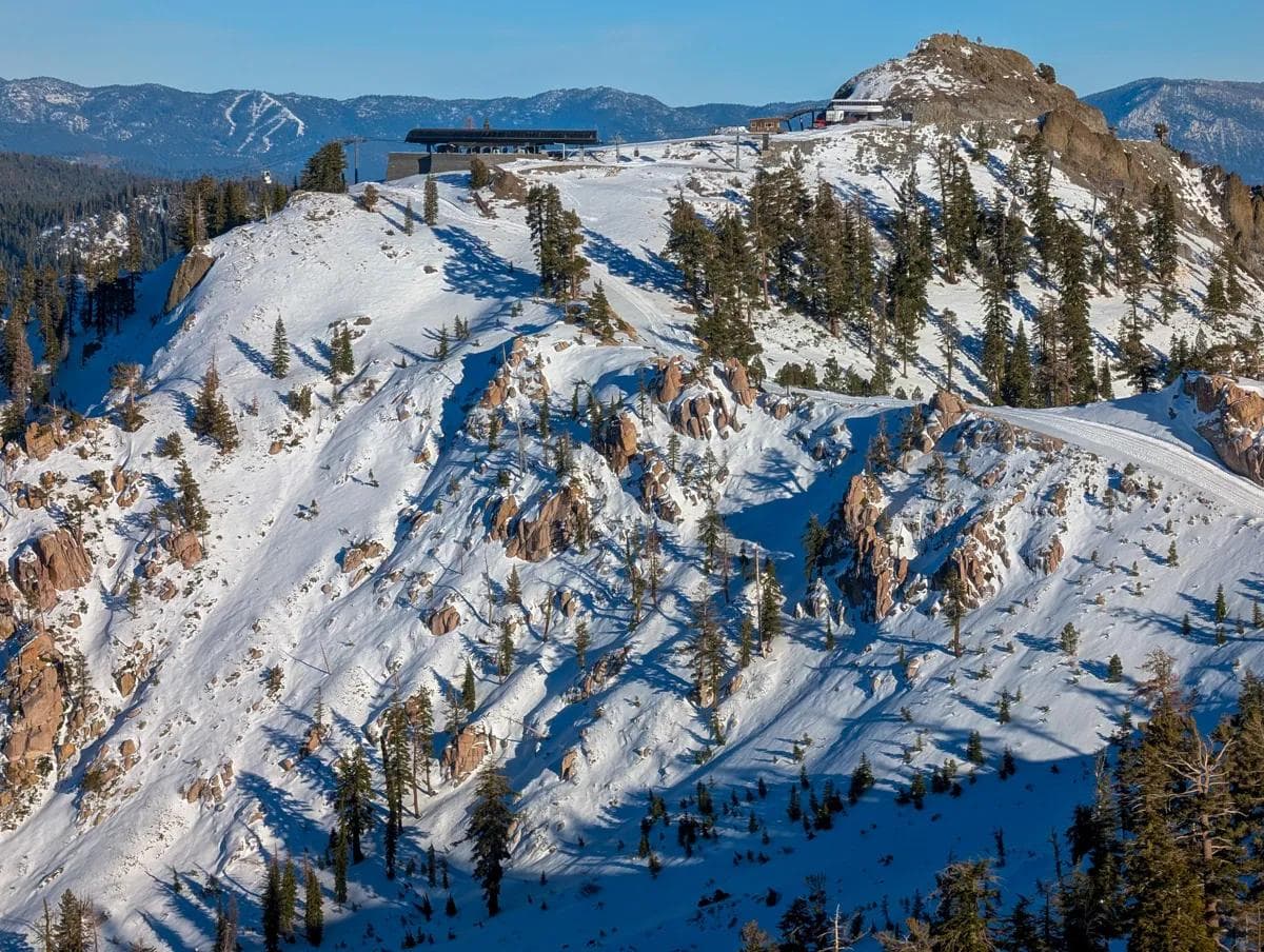 The location of the Ah Chutes at Palisades Tahoe