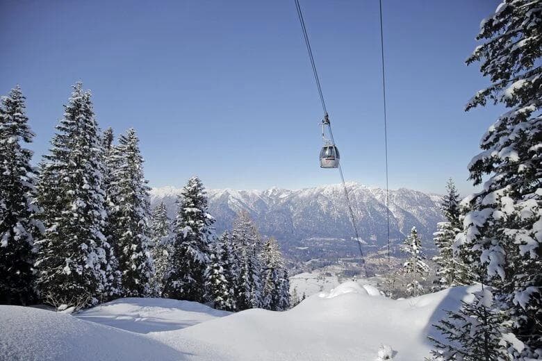 The main gondola at Wendelstein ski resort.