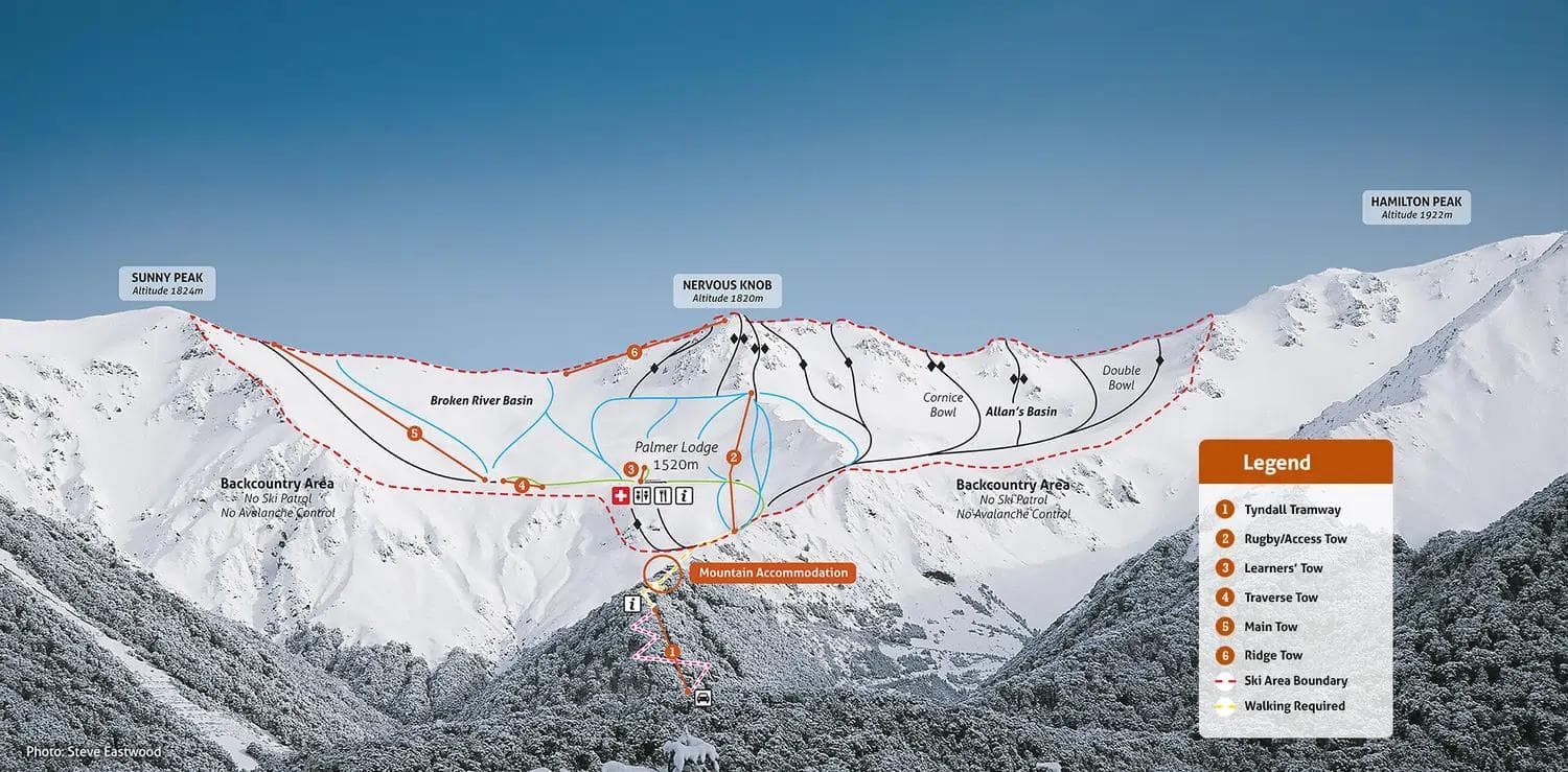 Broken River complete trail map showing all ski runs and lifts