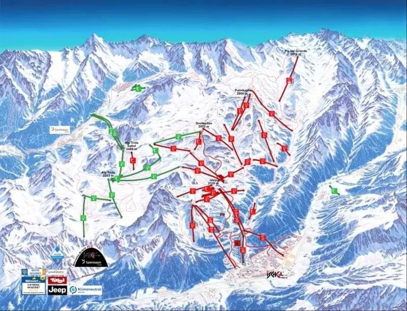 Open and close lifts across Ischgl - Pic Credit - Ischgl Trail Map