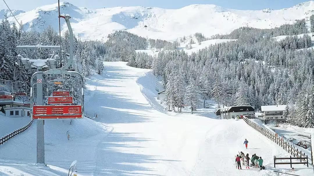 Pila ski resort after fresh snow.