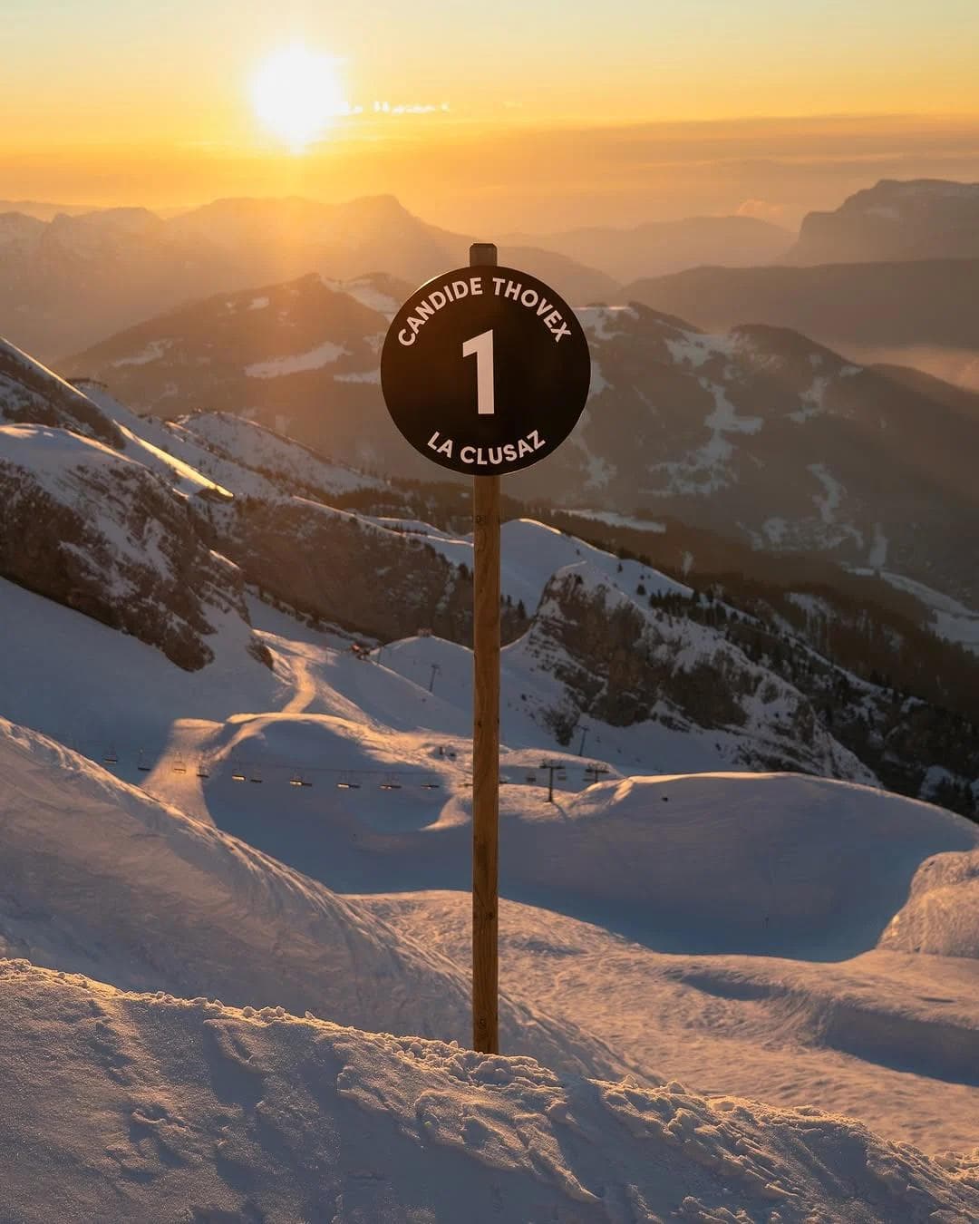 The ski trail sign for the new zone.