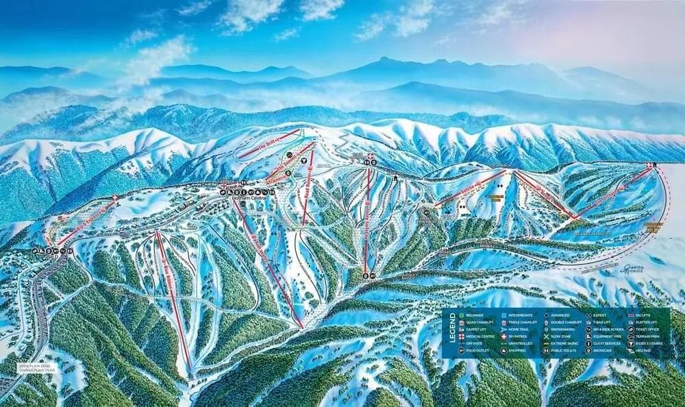 The trail map at Hotham.