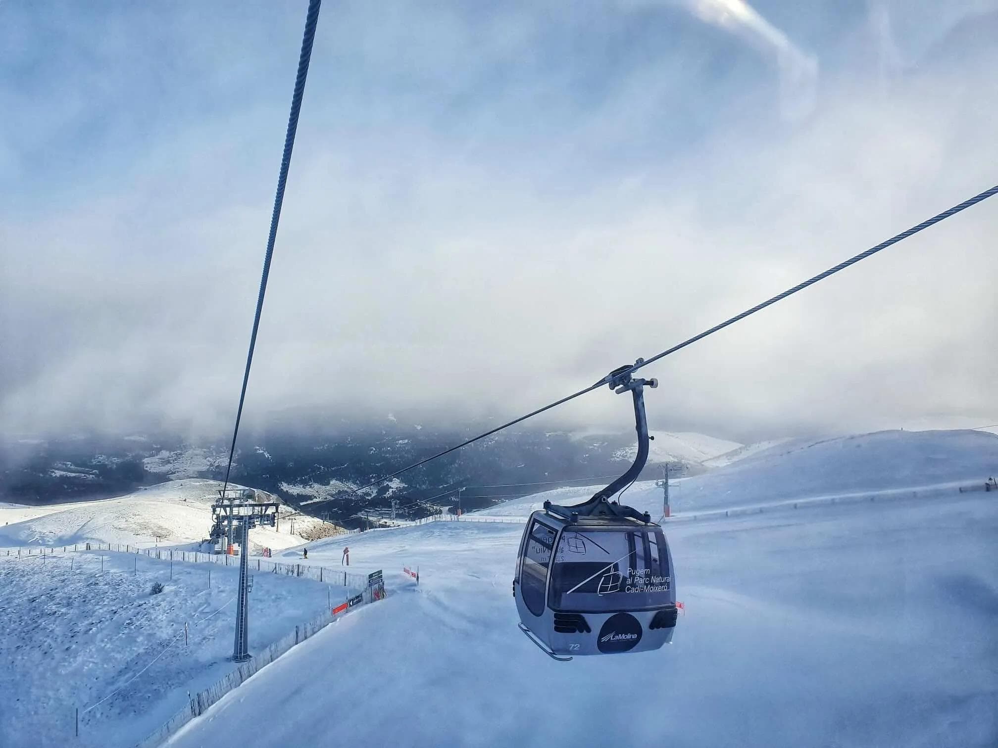 The gondola at La Molina ski resort in Spain.